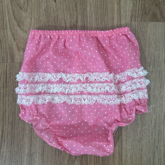 VTG 80s WINNIE THE POOH FLORAL‎ EYELET SEARS PRARIE BIB DRESS 12m 26-31lbs USA - Picture 7 of 16